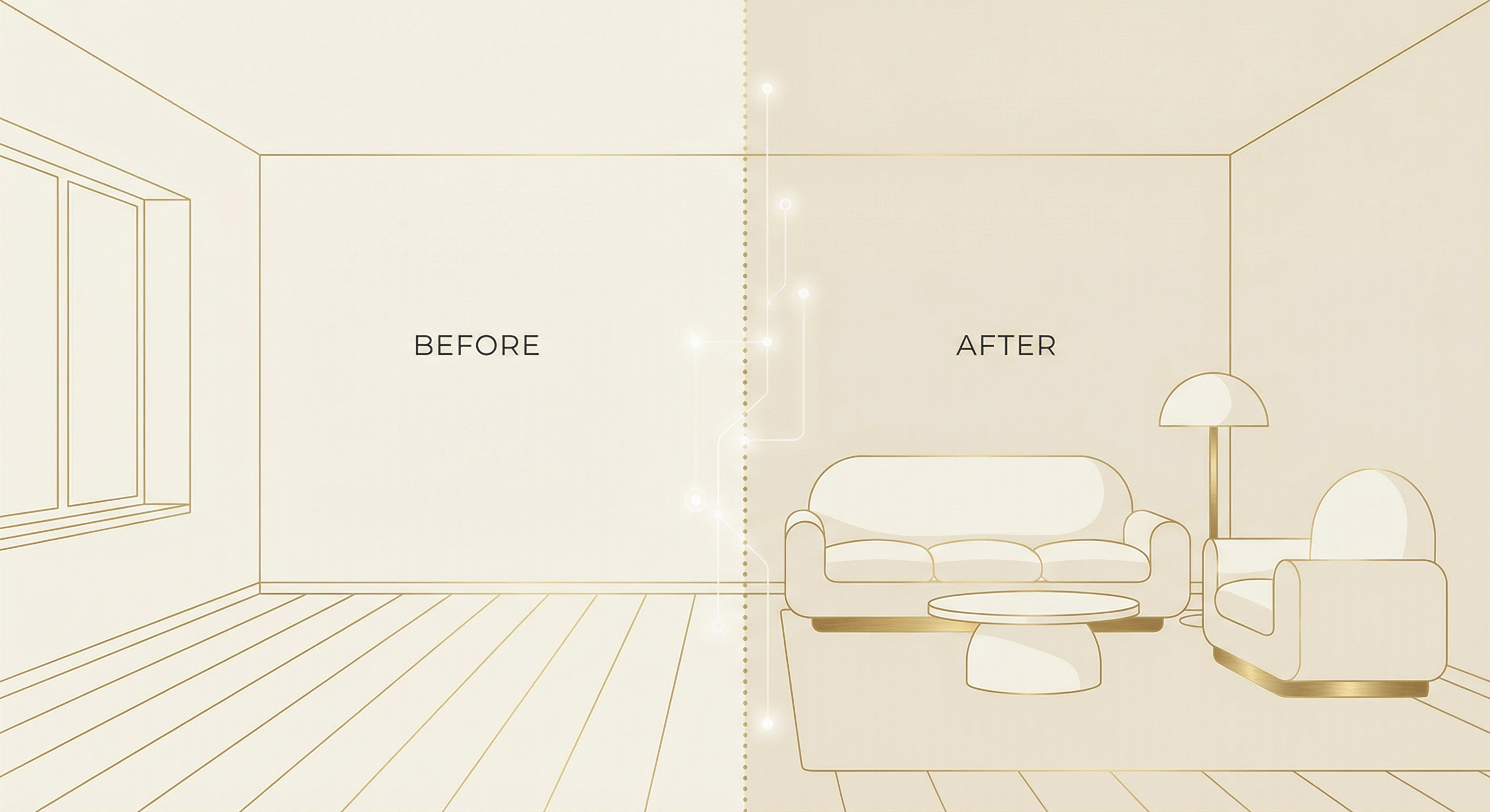 AI virtual staging – empty room to furnished visualization