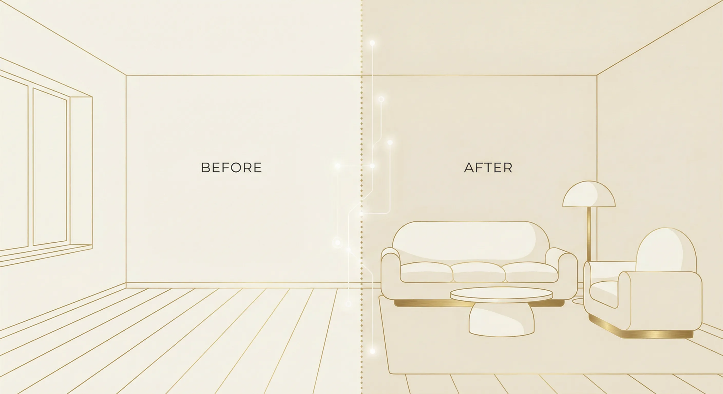 Virtual staging AI: da stanza vuota a visual arredato